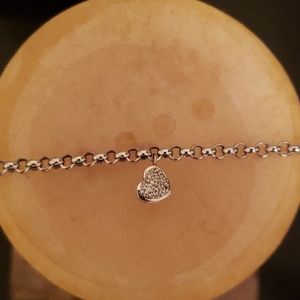 Silver Link Heart Bracelet
